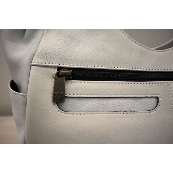 Anuschka Women's Ivory Genuine Leather Tote Handbag Purse - Picture 16 of 16